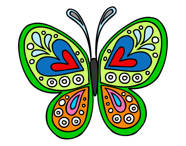 Dibujo Mandala mariposa pintado por adripi09