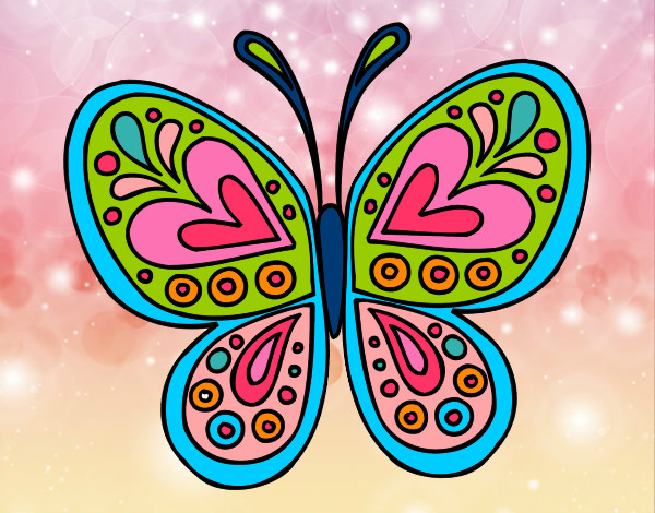 Dibujo Mandala mariposa pintado por MARIANAGG