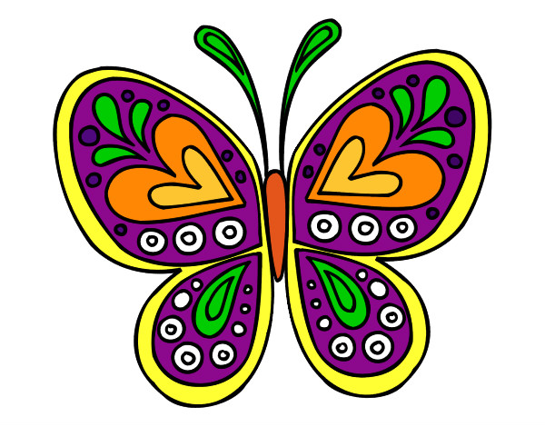 Dibujo Mandala mariposa pintado por valeriskis