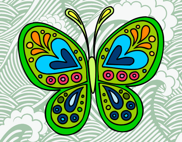 Dibujo Mandala mariposa pintado por VictoriaZr