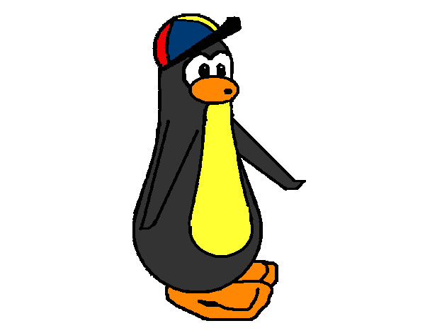 Dibujo Pingüino con gorra pintado por maria82