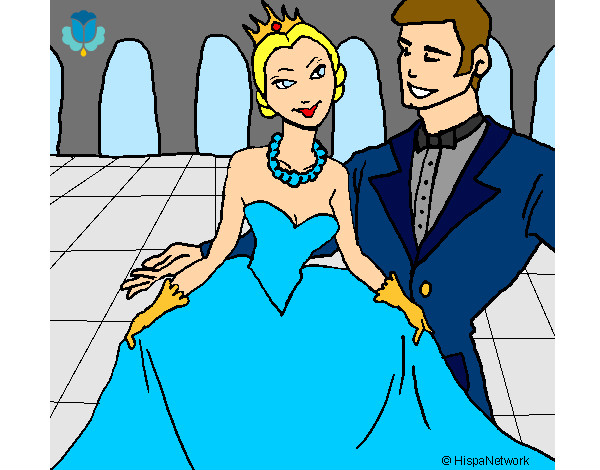 Dibujo Princesa y príncipe en el baile pintado por Sofinfa
