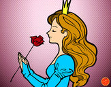 Dibujo Princesa y rosa pintado por Sofinfa