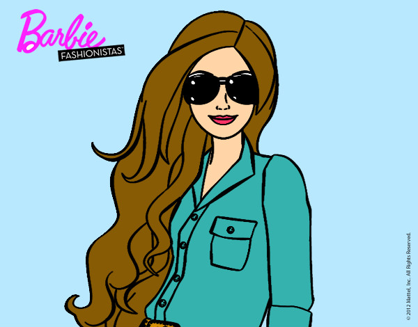 Dibujo Barbie con gafas de sol pintado por simenaa