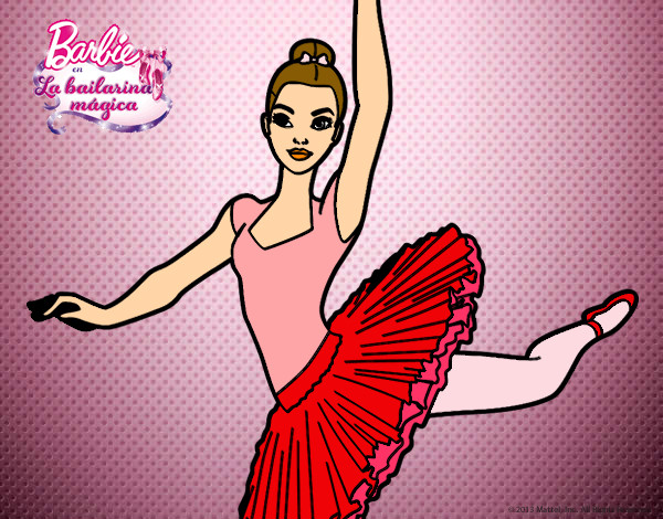 Dibujo Barbie en segundo arabesque pintado por elisan