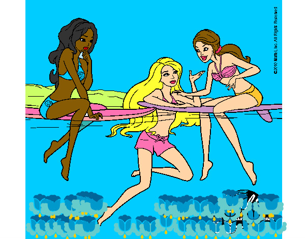 Dibujo Barbie y sus amigas pintado por natimar