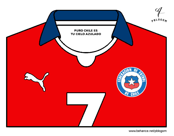 Dibujo Camiseta del mundial de fútbol 2014 de Chile pintado por superjosey