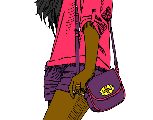 Dibujo Chica con bolso pintado por CorinaRebe