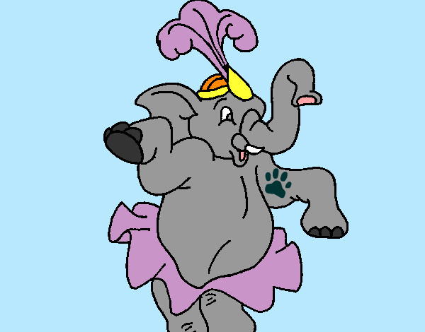 Dibujo Elefante bailando pintado por Danny24