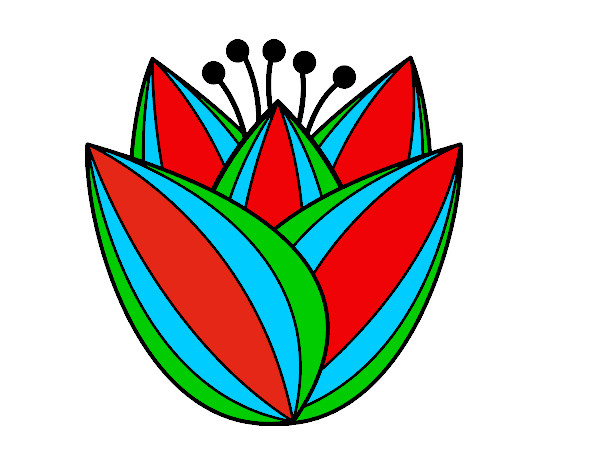 Dibujo Flor de tulipán pintado por colorino