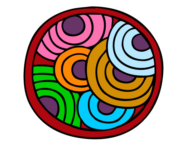Dibujo Mandala circular pintado por zoe10am