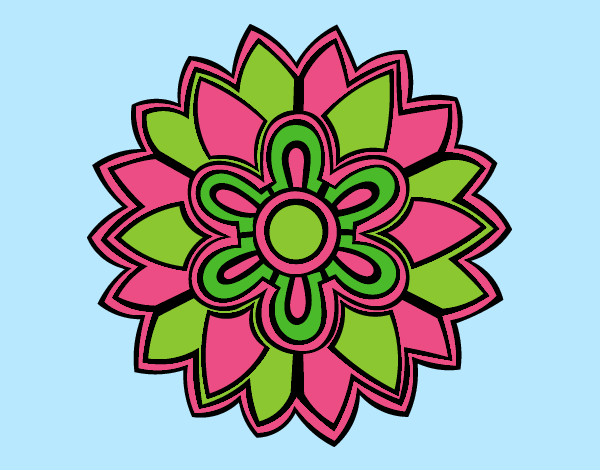 Dibujo Mándala con forma de flor weiss pintado por rakel23