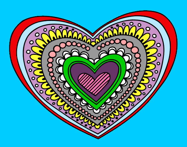 Dibujo Mandala corazón pintado por yeseniaand
