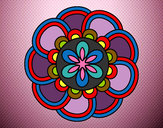 Dibujo Mandala de pétalos pintado por pangu