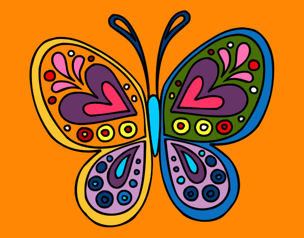 Dibujo Mandala mariposa pintado por adrianella