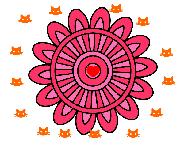 Dibujo Mandala solar pintado por dahiana200