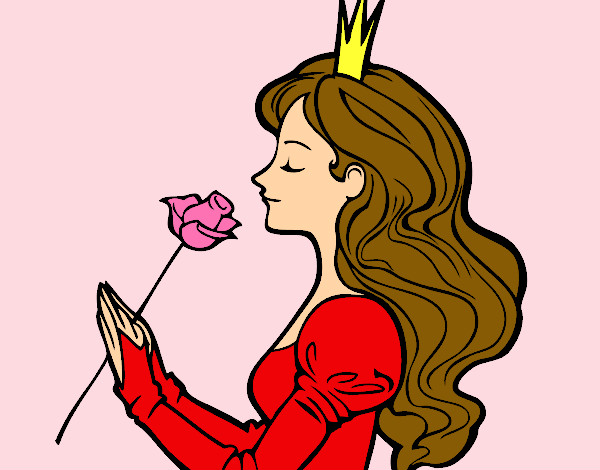 Dibujo Princesa y rosa pintado por natimar