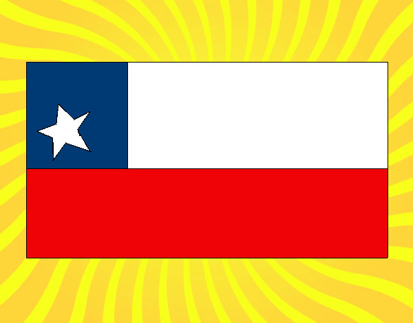 Dibujo Bandera chilena pintado por mariayc