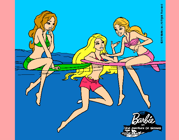 Dibujo Barbie y sus amigas pintado por BARBIENA