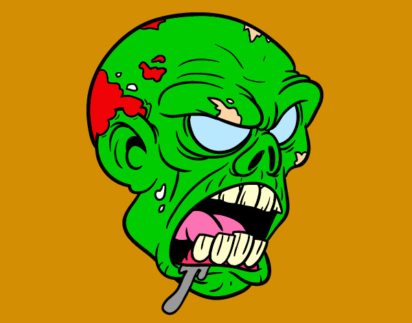 Dibujo Cabeza de zombi pintado por bgonzalez