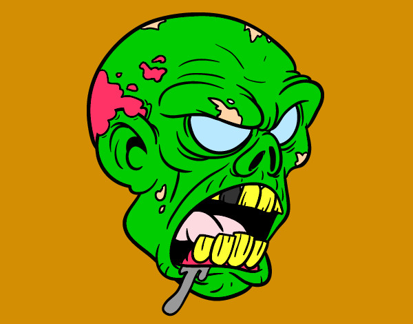 Dibujo Cabeza de zombi pintado por bgonzalez