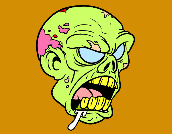 Dibujo Cabeza de zombi pintado por bonillar