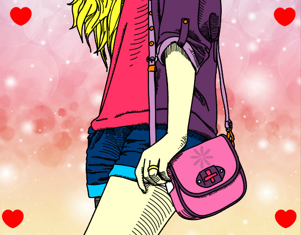 Dibujo Chica con bolso pintado por mimi2004