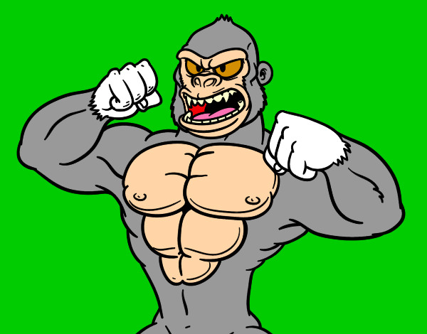 Dibujo Gorila fuerte pintado por bgonzalez