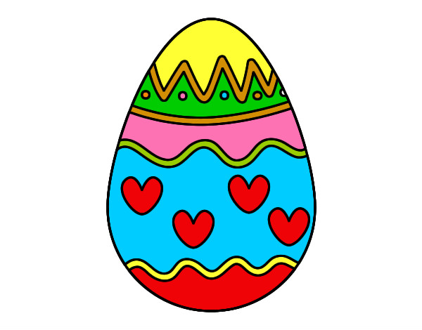 Dibujo Huevo con corazones pintado por mariayc