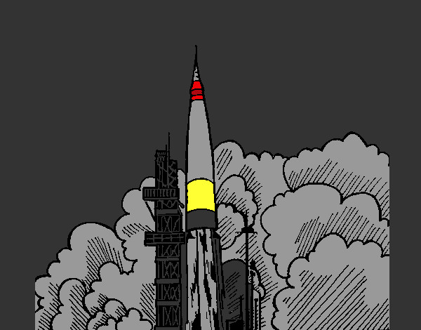 Dibujo Lanzamiento cohete pintado por ALE2008