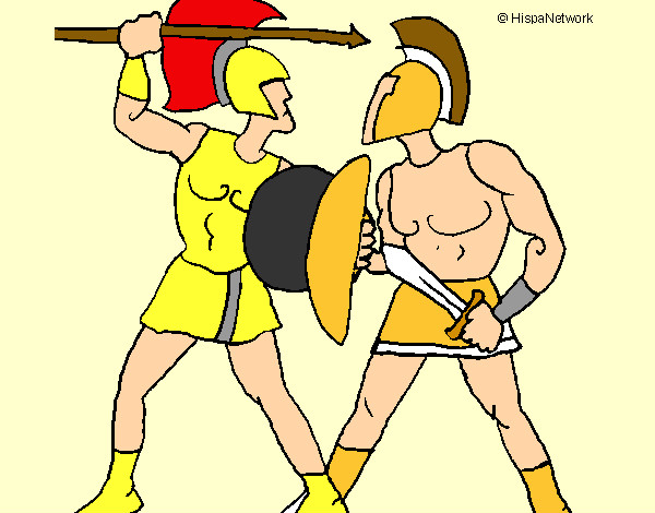 Dibujo Lucha de gladiadores pintado por bgonzalez