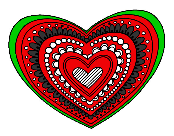 Dibujo Mandala corazón pintado por minisd