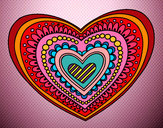 Dibujo Mandala corazón pintado por Profga