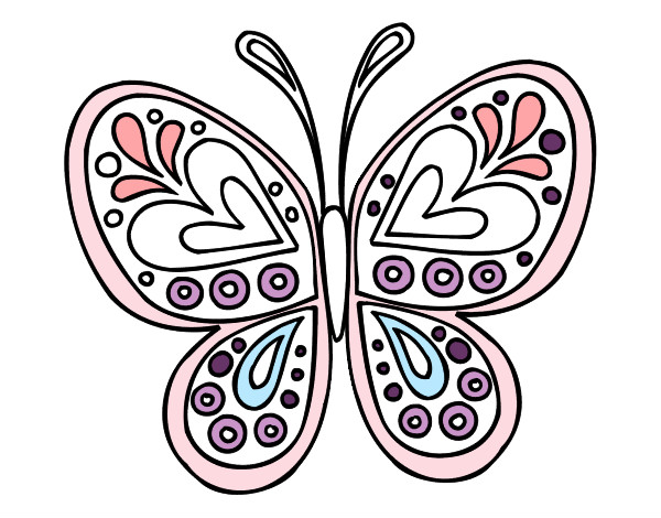 Dibujo Mandala mariposa pintado por every