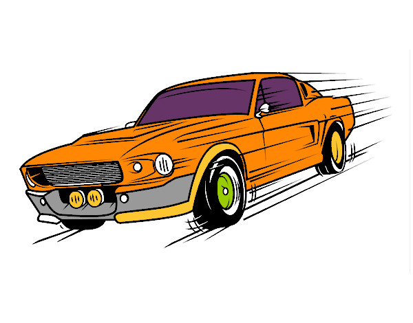 Dibujo Mustang retro pintado por lilianaitz