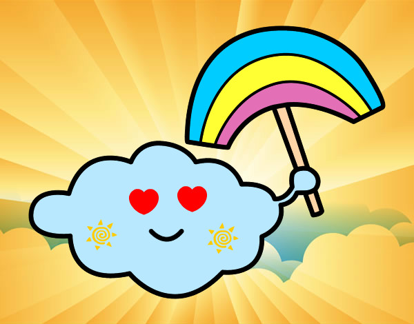 Dibujo Nube con arcoiris pintado por audora