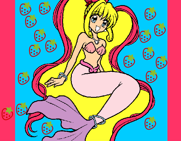 Dibujo Sirena con perlas pintado por xnarda