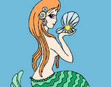 Dibujo Sirena y perla pintado por Dalia1105