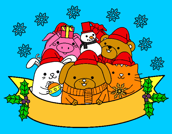 Dibujo Animalitos navideños pintado por daniygibi1