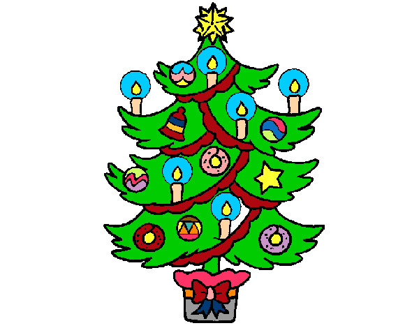 Dibujo Árbol de navidad con velas pintado por josemp
