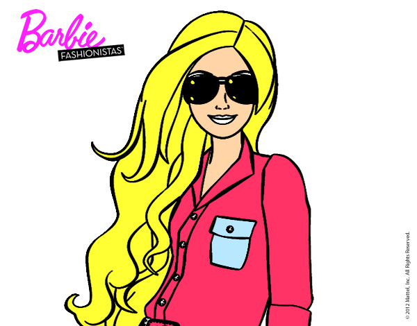 Dibujo Barbie con gafas de sol pintado por linda01