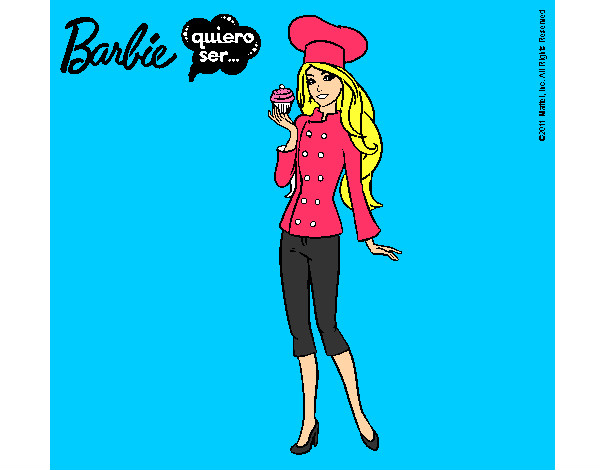 Dibujo Barbie de chef pintado por BARBIENA