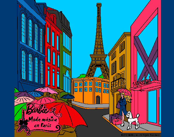 Dibujo Barbie en la Torre Eiffel pintado por hanita501