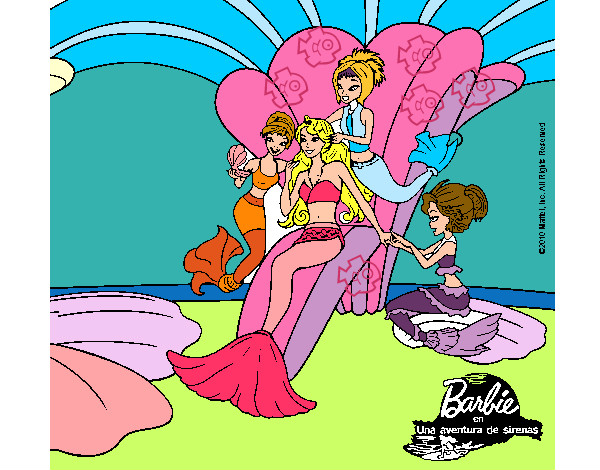 Dibujo Barbie princesa sirena pintado por Aleina