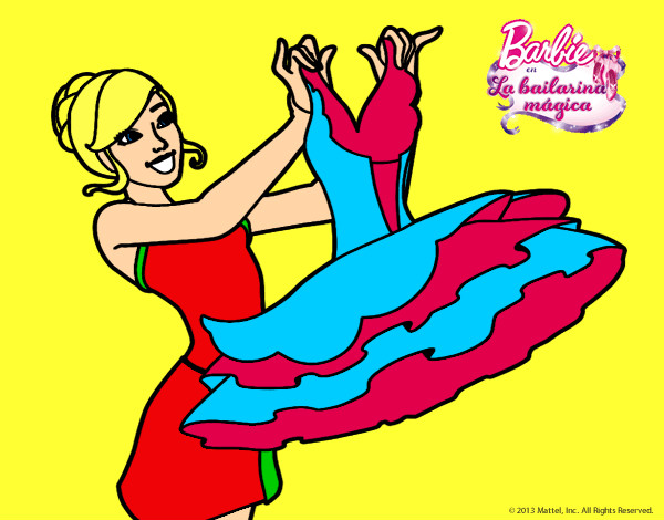 Dibujo Barbie y su vestido de ballet pintado por Luisinaa 