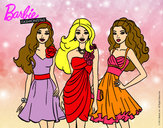 Dibujo Barbie y sus amigas vestidas de fiesta pintado por miikyy 