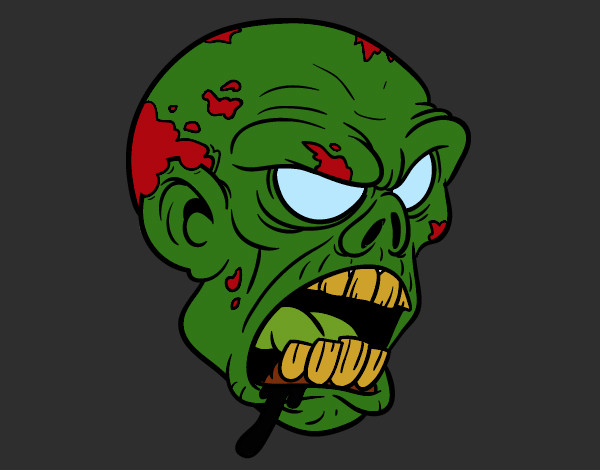 Dibujo Cabeza de zombi pintado por orilucia