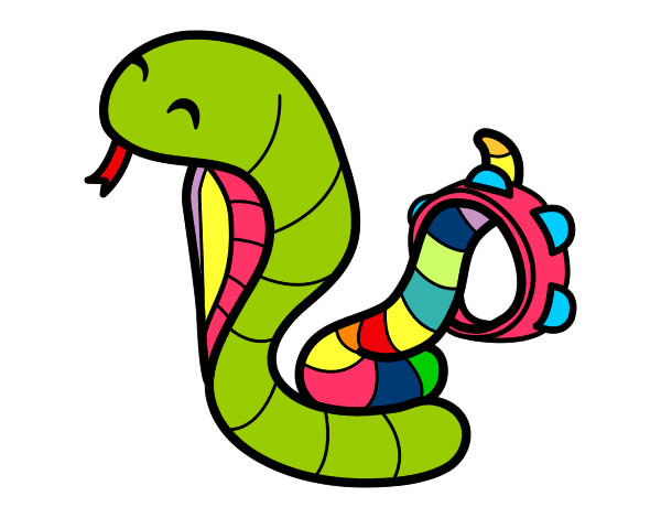Dibujo Cobra con pandereta pintado por gabiselene