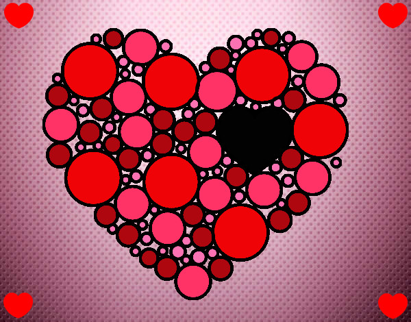 Dibujo Corazón de círculos pintado por FinkMolina