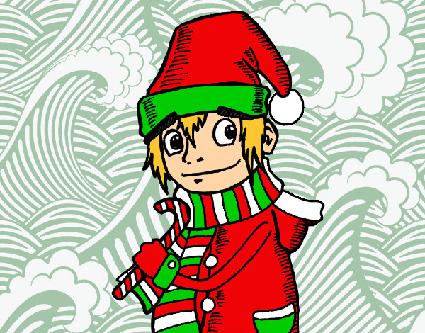 Dibujo Elfo de Navidad pintado por miikyy 